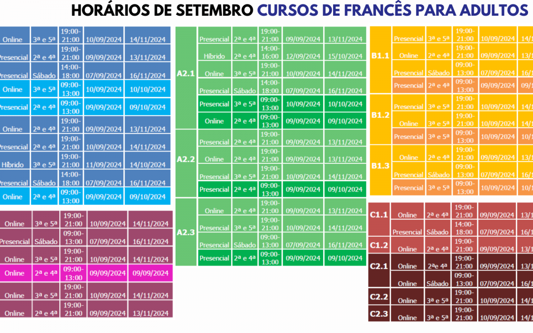 Horários de setembro